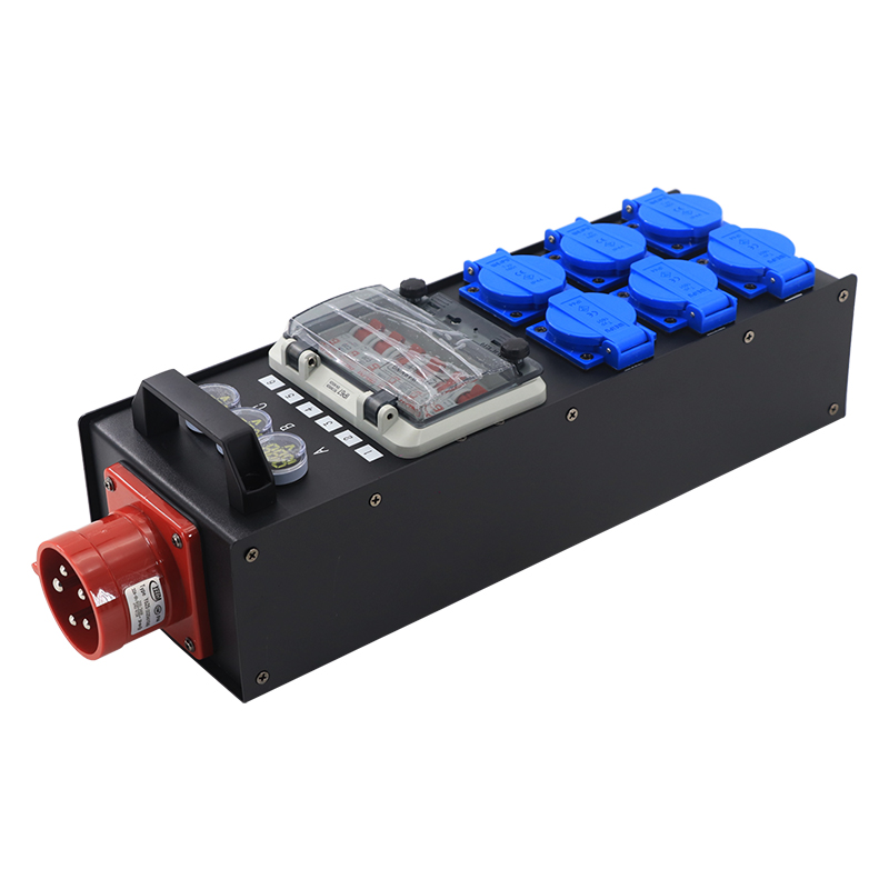 Mini Portable 32A 5-Pin Power Distributor | 7-Channel Waterproof Power Splitter with Europe Plug Output